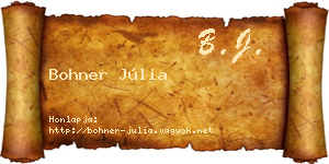 Bohner Júlia névjegykártya